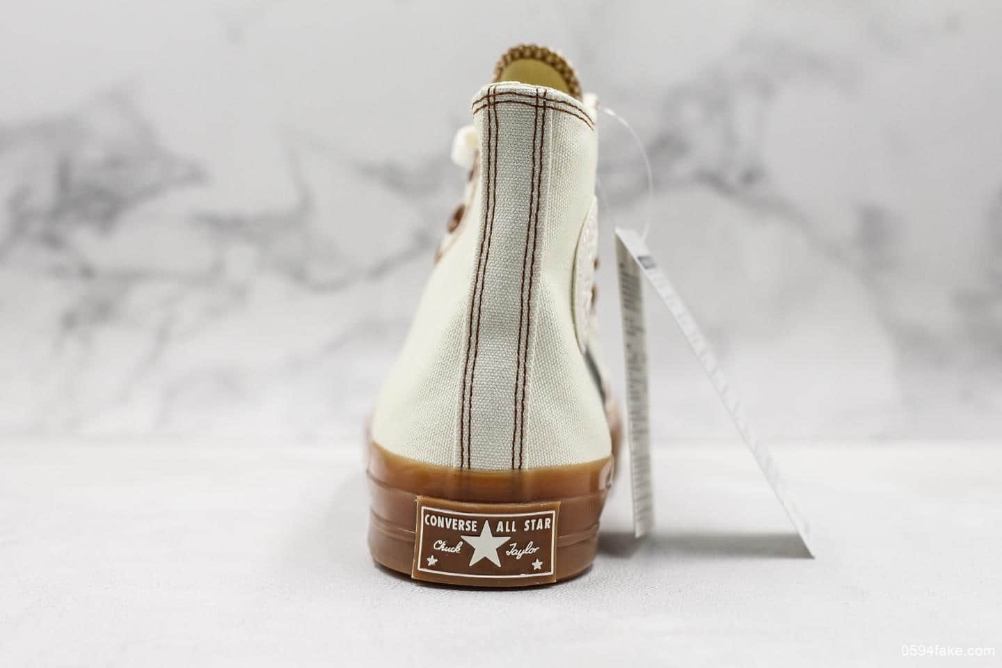 匡威CONVERSE 1906 CHUCK 70 HI焦糖米白帆布鞋真标高品质全新配色原厂牛津大底牛津围条正确PU蓝底 货号:155498C