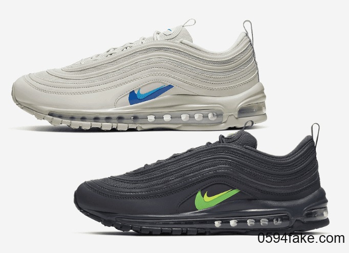 Nike Air Max 97也玩堆叠Swoosh了！新曝黑灰配色！这两个配色我全要了！
