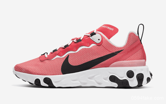 鲑鱼粉配色！这双Nike React Element 55有点温柔！ 货号：CI3831-800
