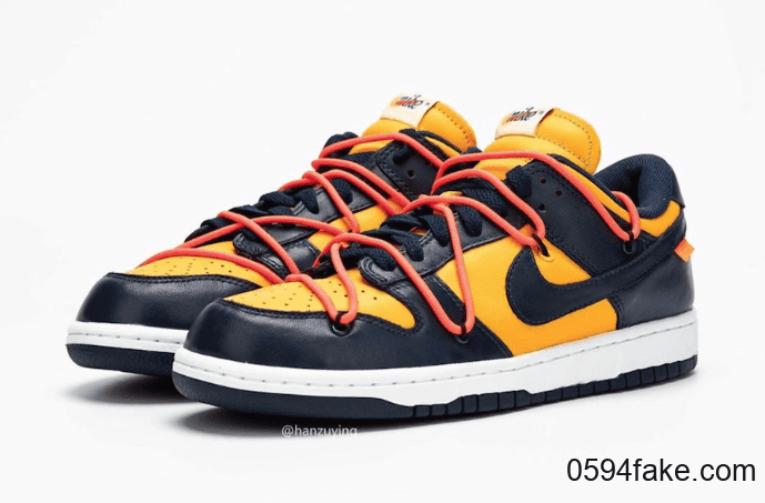 黄蓝Off-White x Nike Dunk Low实物图释出！是心动的感觉没错了！ 货号：CT0856-700