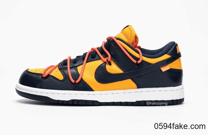 黄蓝Off-White x Nike Dunk Low实物图释出！是心动的感觉没错了！ 货号：CT0856-700