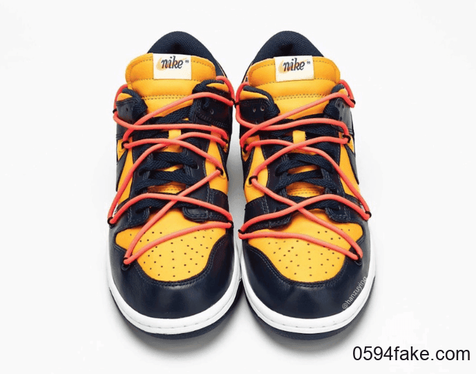 黄蓝Off-White x Nike Dunk Low实物图释出！是心动的感觉没错了！ 货号：CT0856-700