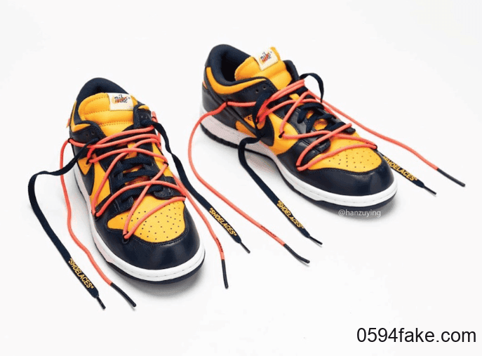 黄蓝Off-White x Nike Dunk Low实物图释出！是心动的感觉没错了！ 货号：CT0856-700