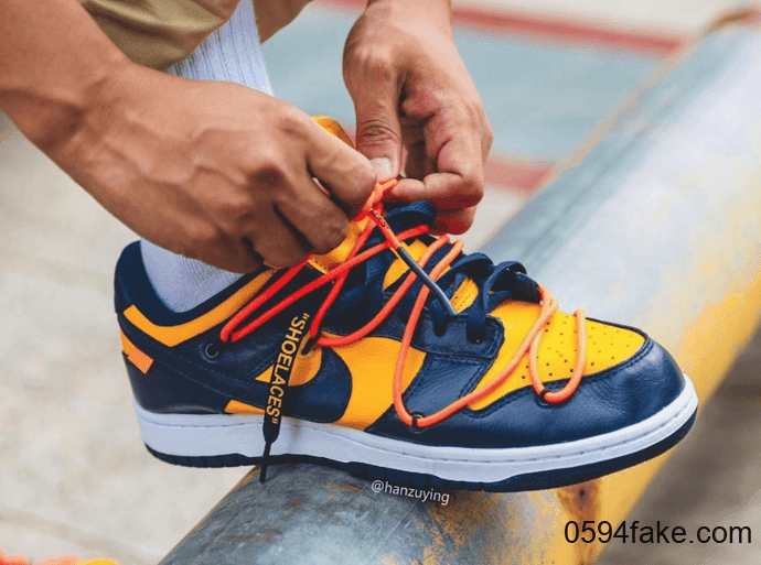 黄蓝Off-White x Nike Dunk Low实物图释出！是心动的感觉没错了！ 货号：CT0856-700