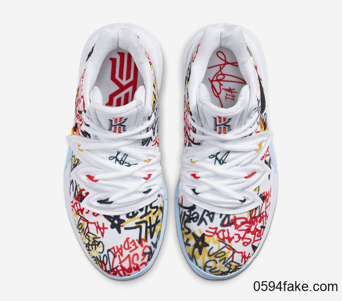 个性涂鸦！这双Kyrie 5心动了吗？ 货号：CW4403-100
