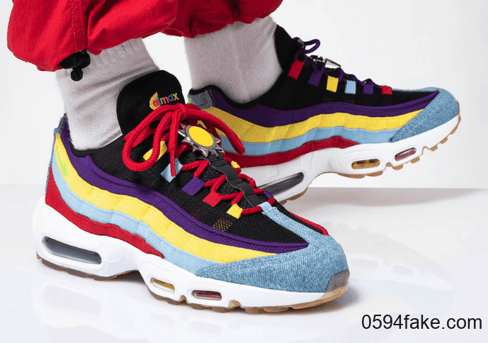 彩色条纹+太阳花装扮!元气满满童趣十足!全新Nike Air Max 95上脚图曝光! 货号:CK5669-400