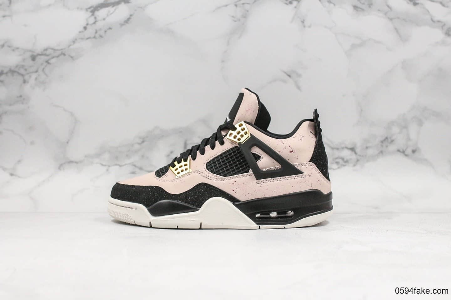 乔丹Air Jordan 4 WMNS“Silt Red”金扣大理石纯原带半码原厂头层皮原厂底模一比一做工 货号:AQ9129-601