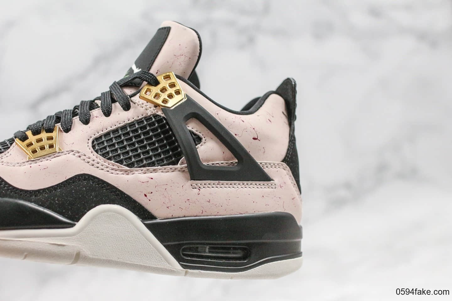 乔丹Air Jordan 4 WMNS“Silt Red”金扣大理石纯原带半码原厂头层皮原厂底模一比一做工 货号:AQ9129-601