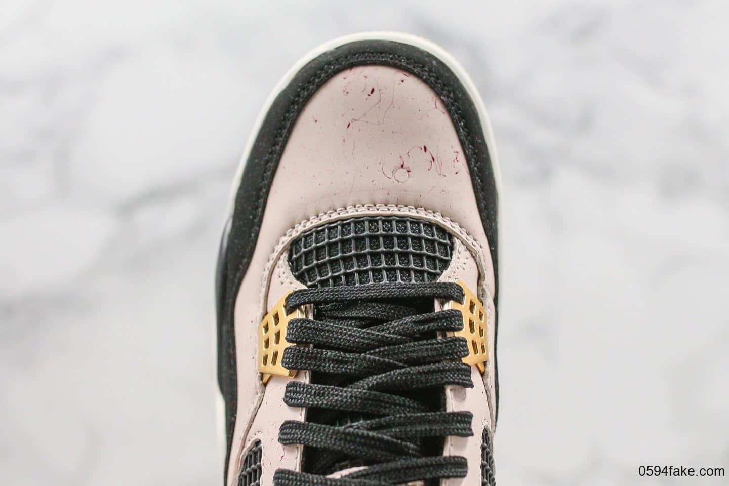 乔丹Air Jordan 4 WMNS“Silt Red”金扣大理石纯原带半码原厂头层皮原厂底模一比一做工 货号:AQ9129-601