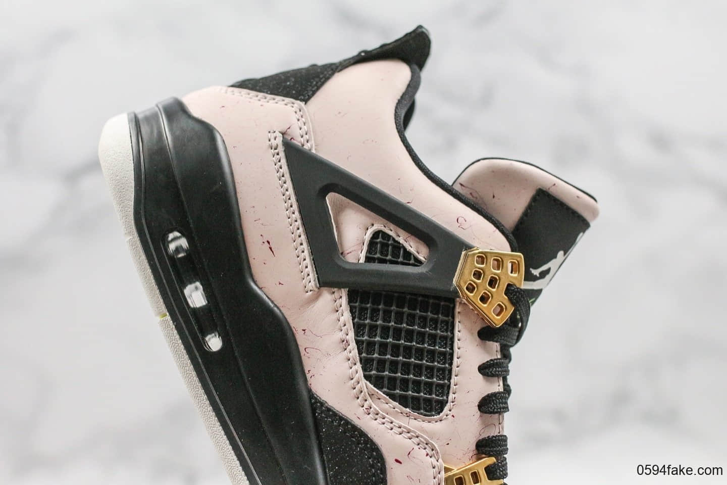 乔丹Air Jordan 4 WMNS“Silt Red”金扣大理石纯原带半码原厂头层皮原厂底模一比一做工 货号:AQ9129-601
