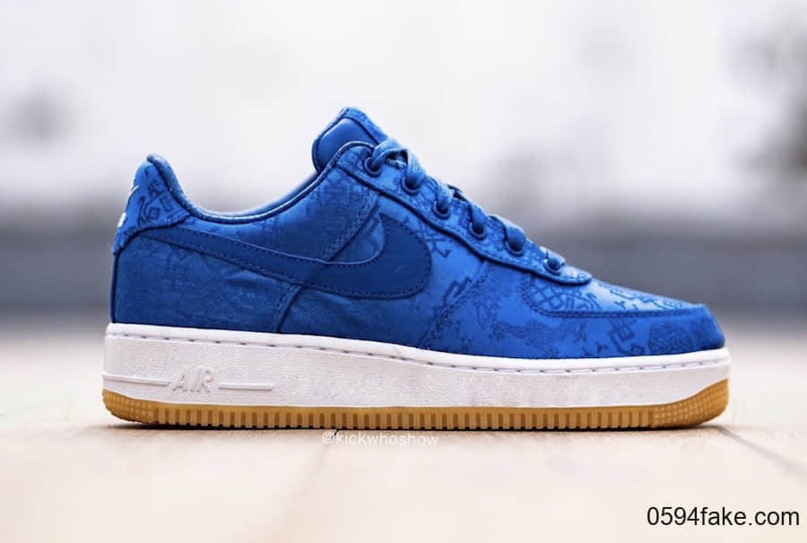 CLOT x Nike Air Force 1蓝丝绸最新实物图曝光!你期待吗? 货号:CJ5290-400