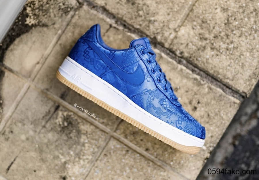 CLOT x Nike Air Force 1蓝丝绸最新实物图曝光!你期待吗? 货号:CJ5290-400