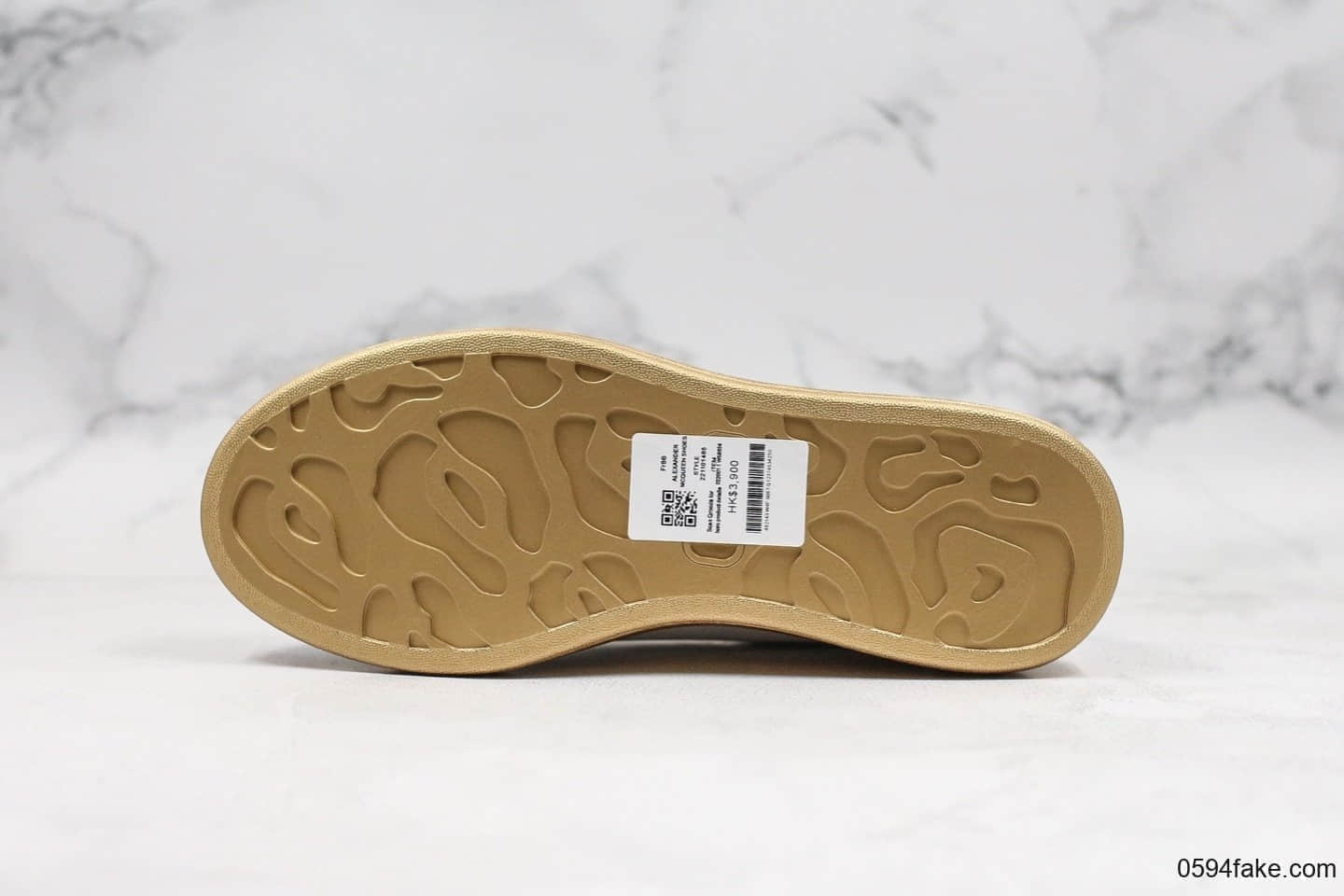 亚历山大Alexander Mcqueen麦昆小白鞋白面金底纯原头层拉帕牛皮+头层绵羊皮MQ原版一比一鞋底