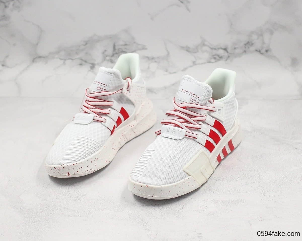 阿迪达斯adidas EQT Bask ADV 蜂窝呼吸透气运动鞋白红公司级带半码官方原鞋楦膜丽新中底原厂PU大底 货号：BD7885