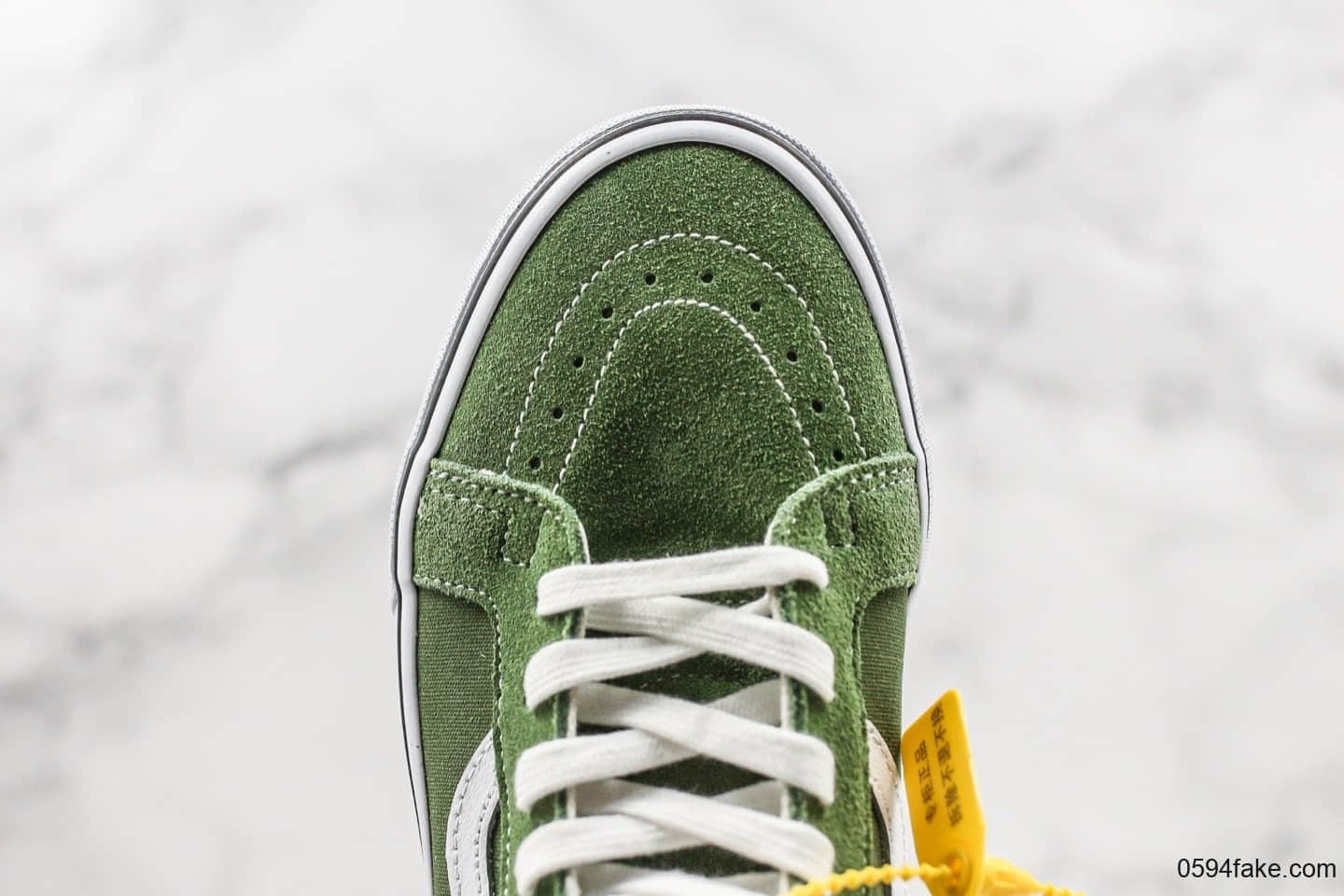 万斯中帮板鞋麂皮翻毛拼接男女休闲鞋芥末绿公司级带半码小红书ins爆款原厂硫化工艺