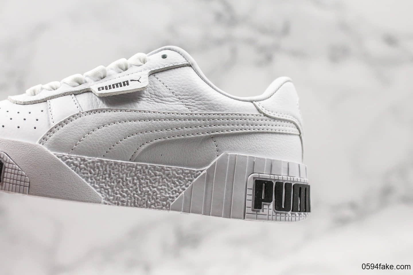 彪马Puma Cali Wins三明治厚底松糕鞋复古板鞋黑白公司级进口皮料原盒原标 货号：370811-01