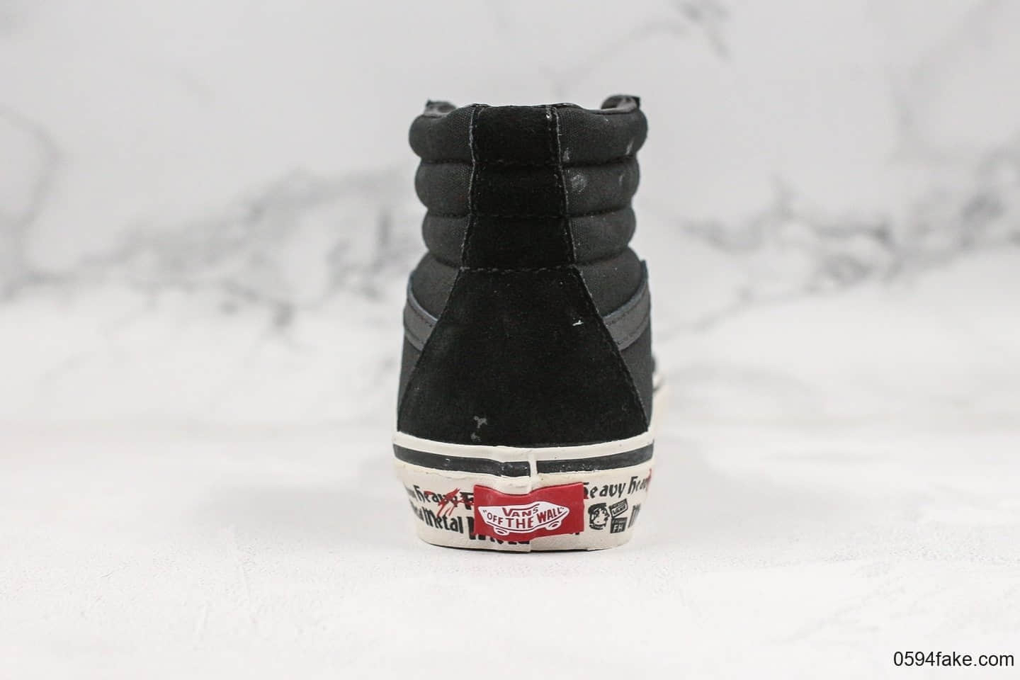 万斯Vans SK8-Hi公司级版本安娜海姆经典系列黑白字母梵文板鞋原厂硫化工艺 货号:VN0A38GFTIO