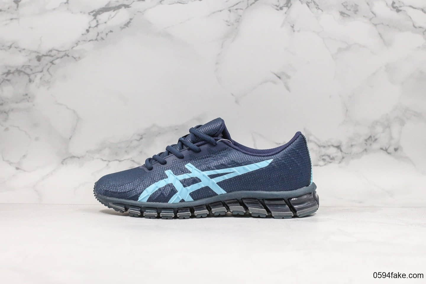 亚瑟士ASICS GEL-Quantum 180公司级版本4代量子系列硅胶回弹休闲运动跑步鞋夜蓝浅蓝配色