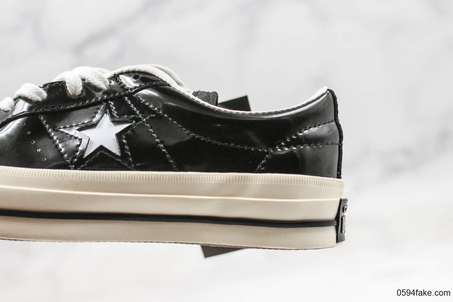 匡威Converse One Star木村一星硫化鞋黑白皮面板鞋公司级拼接头层牛皮正确蓝底原盒原标