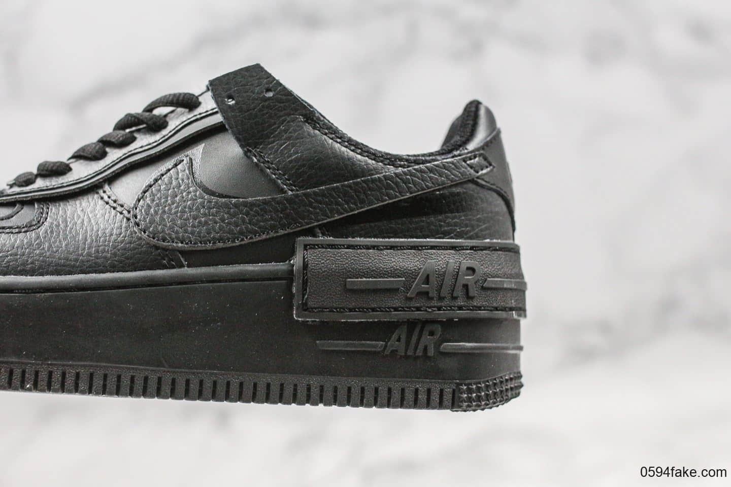 耐克Nike AF1 Shadow低帮空军一号马卡龙影子黑色纯原版本女子休闲运动板鞋加大中底内置气垫 货号:CI0919-001