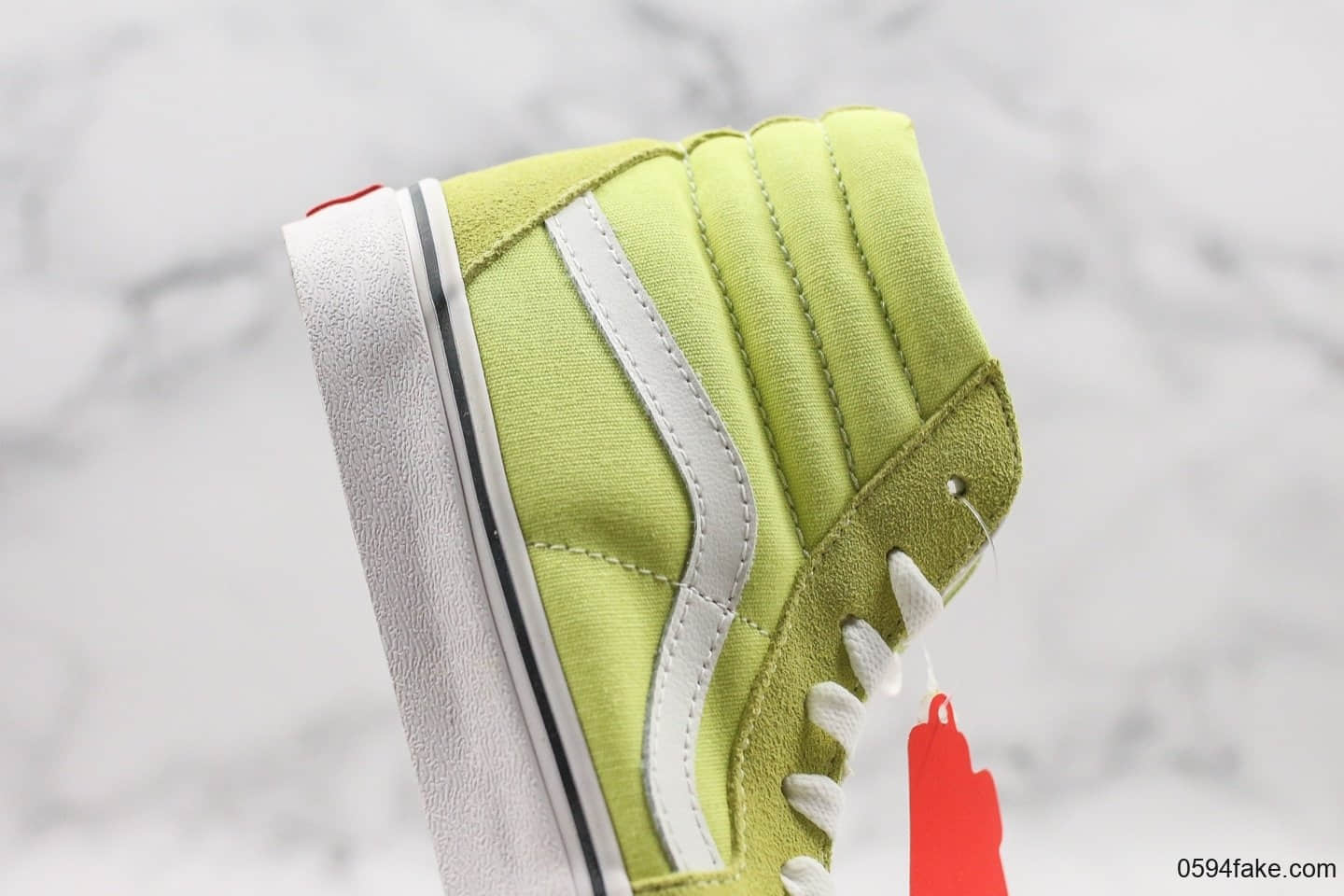 万斯Vans Vault OG SK8-Hi LX公司级版本牛油果荧光绿配色海外限定款原厂硫化 货号：VN0A4BV6C9K