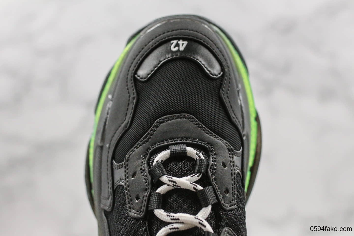 巴黎世家Balenciaga Triple S黑绿配色纯原气垫版本原厂皮料水洗做旧TPU软底顶级刺绣巴黎世家老爹鞋