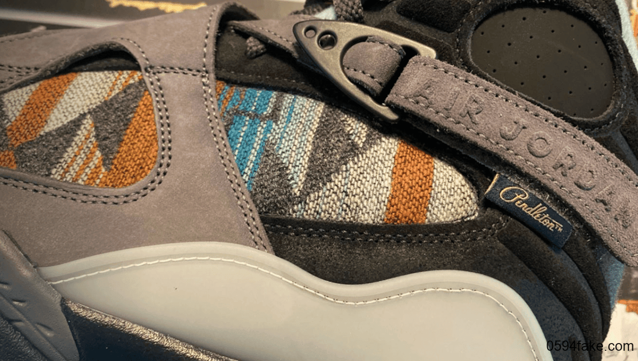 Air Jordan 8 N7细节曝光!冲这Pendleton纺织面料就得入手! 货号:CQ9601-001