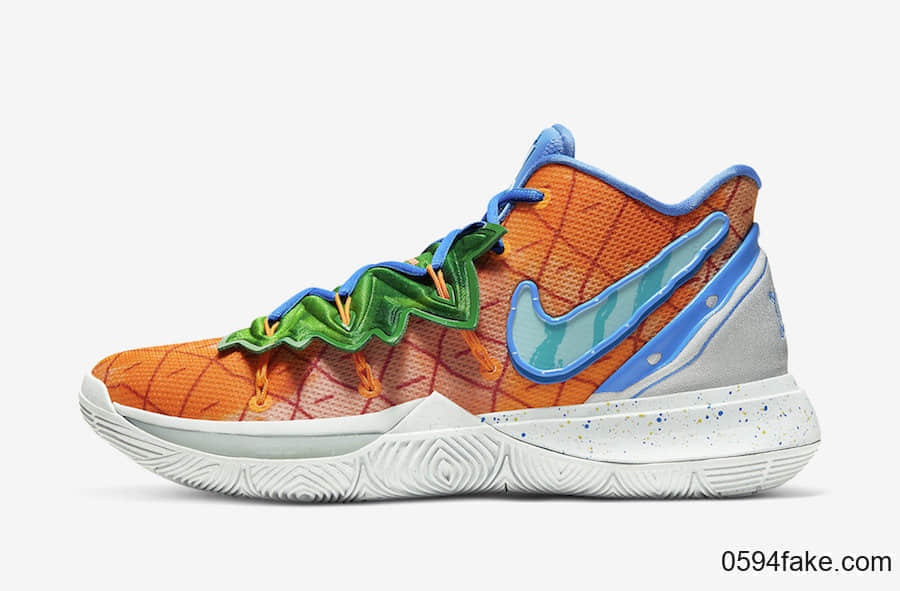 《海绵宝宝》 x Nike Kyrie 5“菠萝屋”配色释出官图！ 货号：CJ6951-800