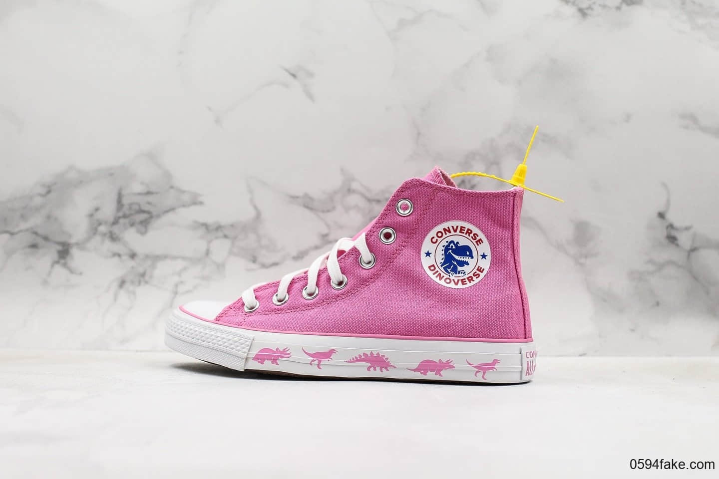 匡威Converse all star高帮帆布鞋粉色小恐龙公司级带半码原版恐龙原盒爆款配色