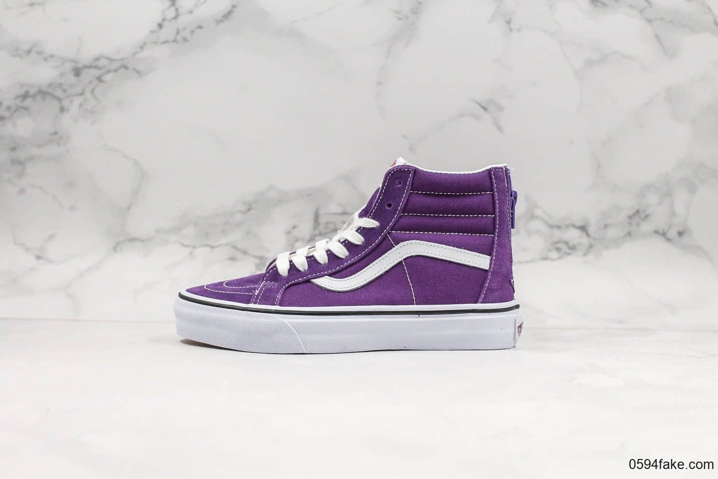 万斯VANS SK8-HI-ZIP公司级版本联名紫色后跟拉链款小红书爆款经典高帮拉链款原厂硫化工艺 货号：VN000XH8GKV