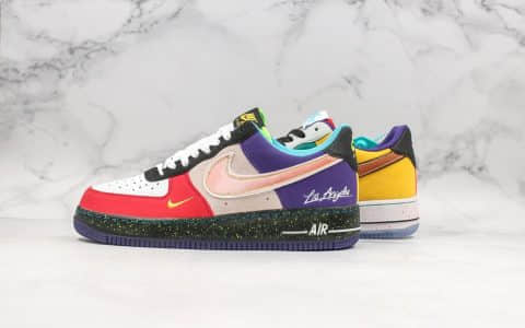 耐克Nike Air Force 1 What The LA纯原版本低帮空军一号洛杉矶限定鸳鸯配色内置气垫原盒原标 货号：CT1117-100
