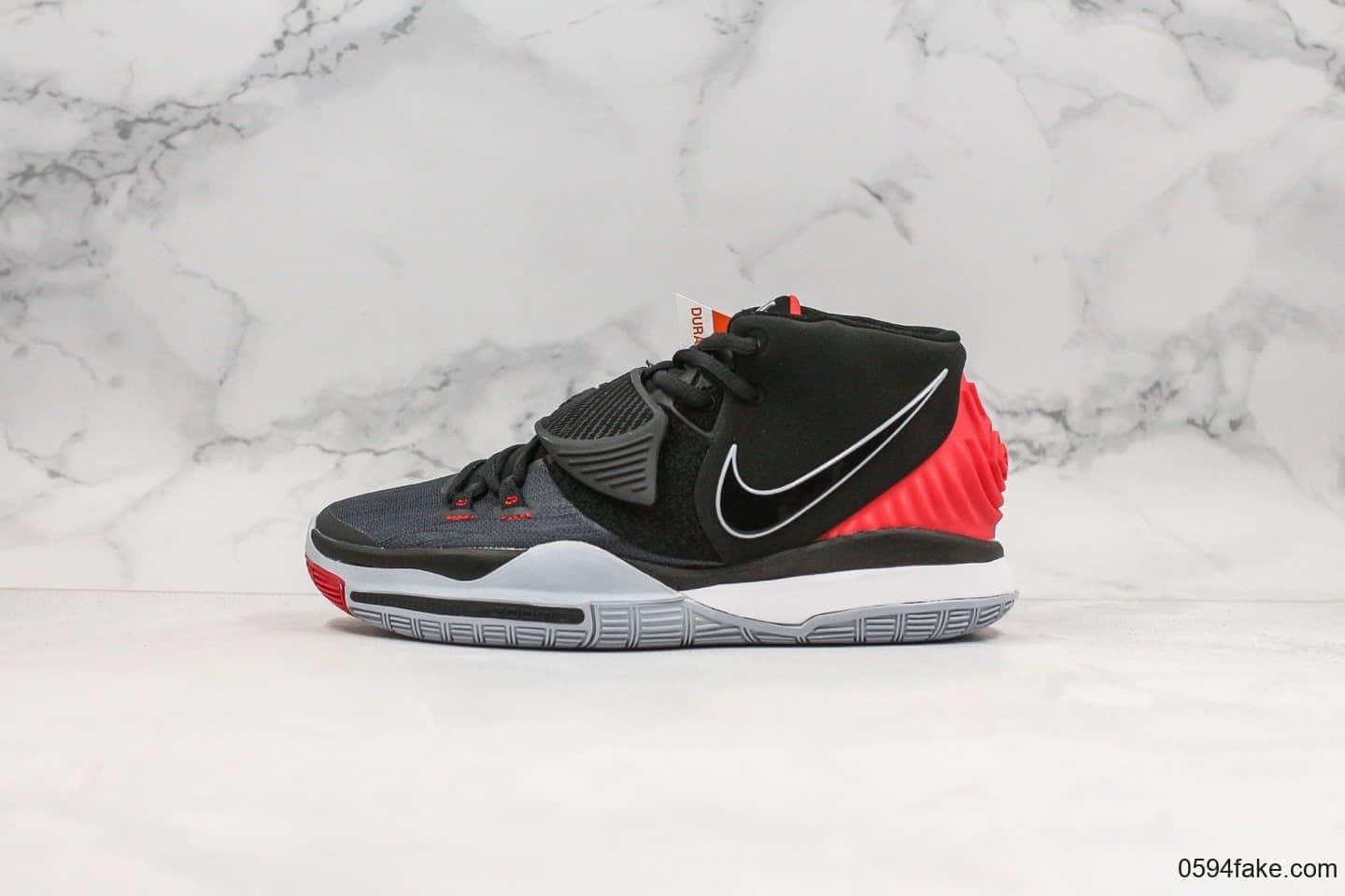 耐克Nike Kyrie 6 EP纯原版本欧文6代全新黑红配色原厂内置气垫只是高强度实战 货号：BQ4631-002