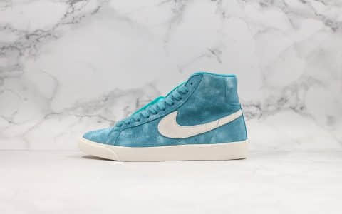 耐克Nike SB Zoom Blazer MID公司级版本高帮开拓者蓝色后跟玫瑰刺绣内置Zoom气垫区别市面通货版本 货号：864349-406
