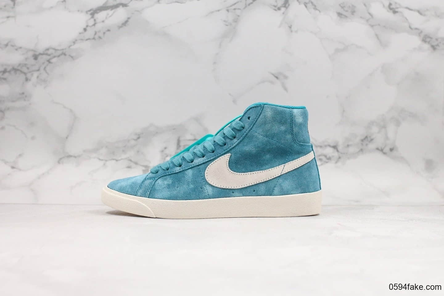 耐克Nike SB Zoom Blazer MID公司级版本高帮开拓者蓝色后跟玫瑰刺绣内置Zoom气垫区别市面通货版本 货号：864349-406