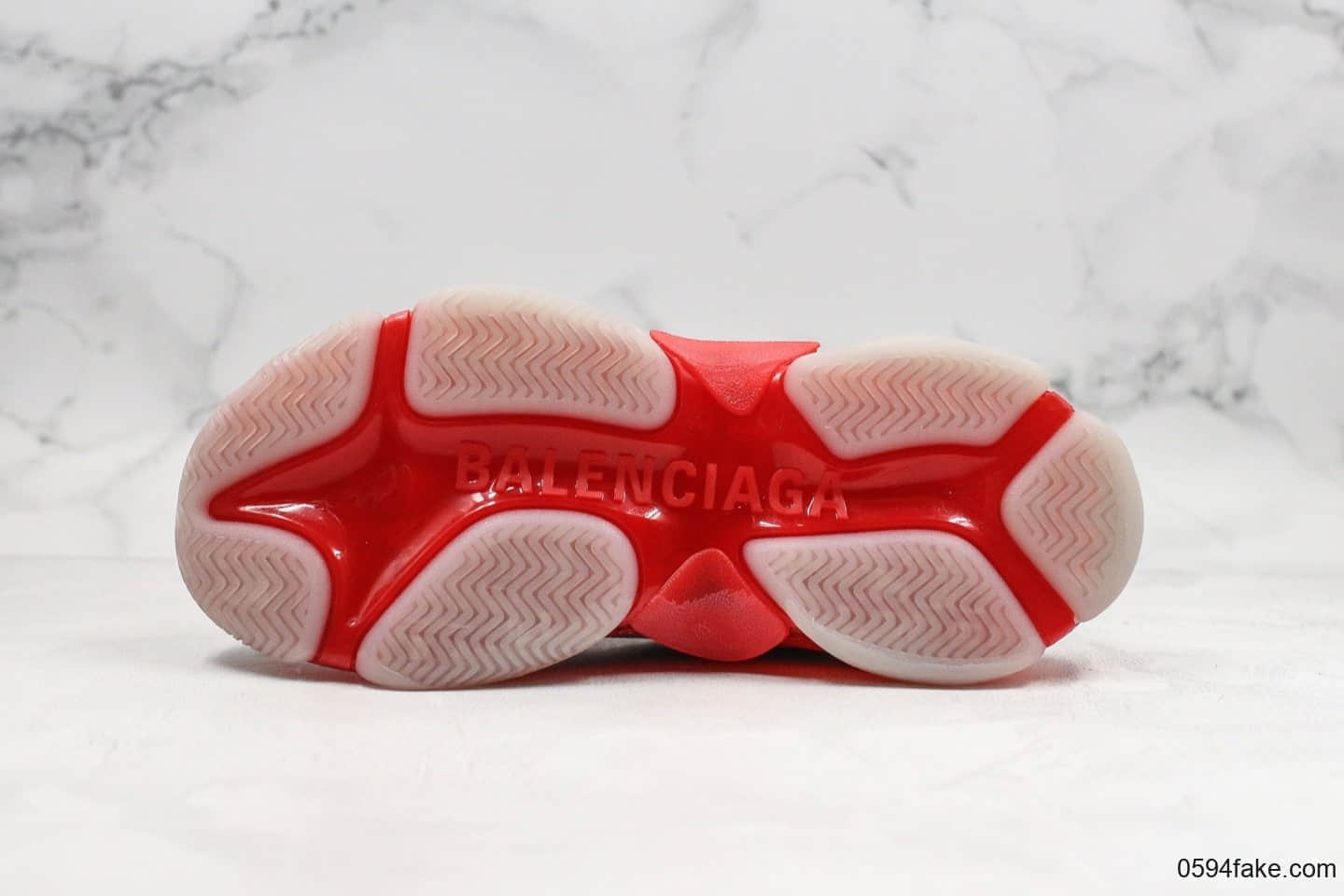 巴黎世家Balenciaga Triple S纯原版本气垫老爹鞋灰红全新配色正确侧边TPU透气孔TPU软底原档案数据开发