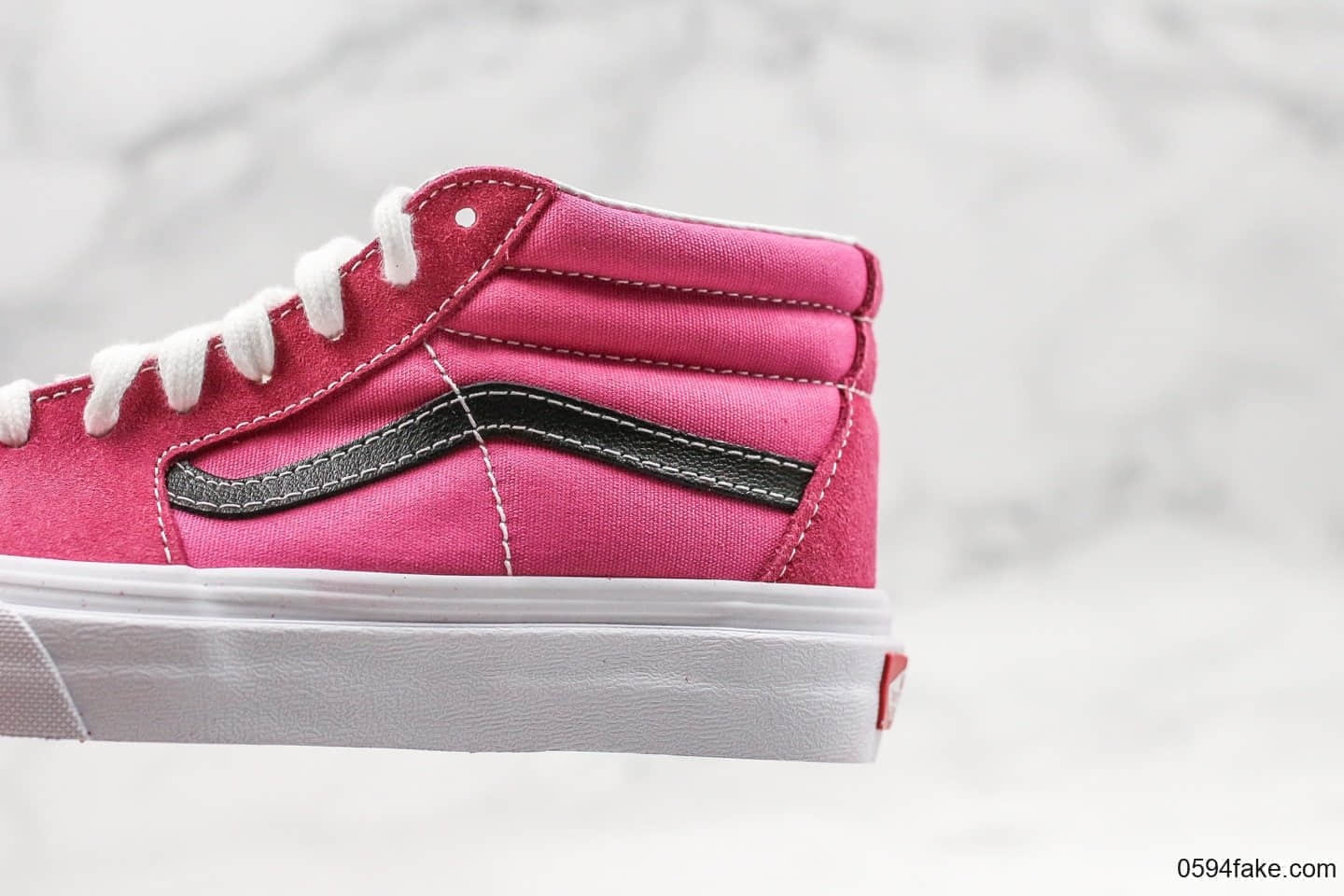 万斯Vans Sk8-Mid中帮板鞋玫红色公司级版本小红书爆款权志龙粉色复古运动系列新款原厂硫化大底