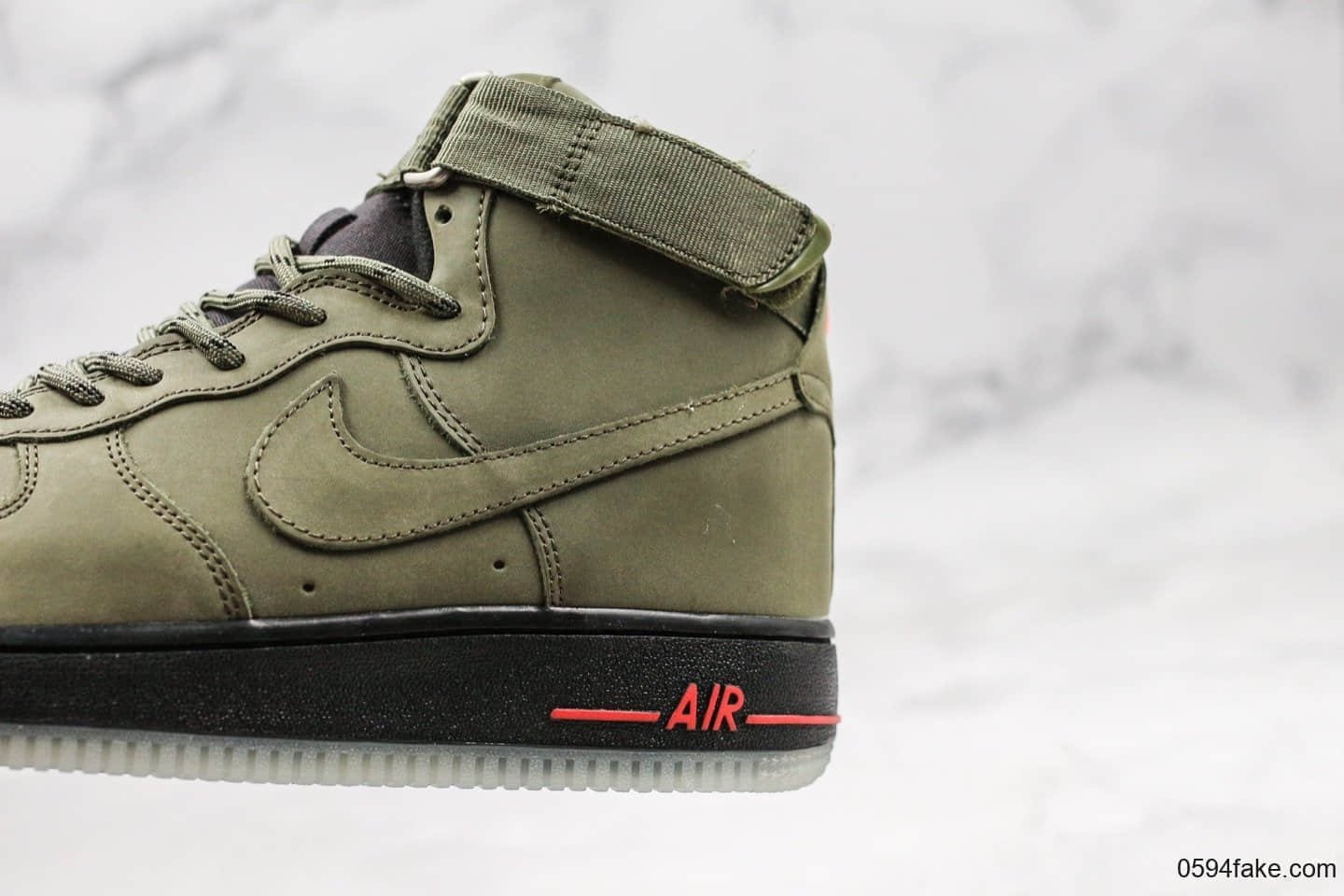 耐克Nike Air Force 1 High '07纯原版本高帮空军一号新版2019麂皮橄榄绿配色搭配同色系尼龙鞋带内置气垫 货号：CJ9178-200