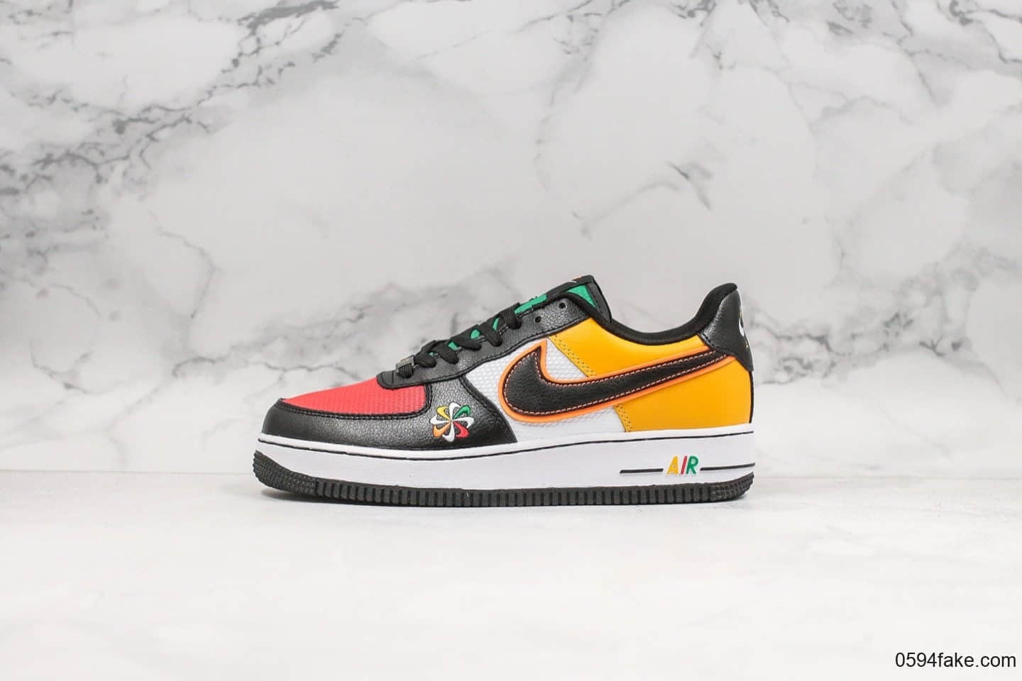 耐克Nike Air Force 1 Low Big windmill justdoti纯原版本大风车彩虹配色原厂内置气垫一比一原鞋开模低帮空军一号时尚板鞋 货号：CK9282-100