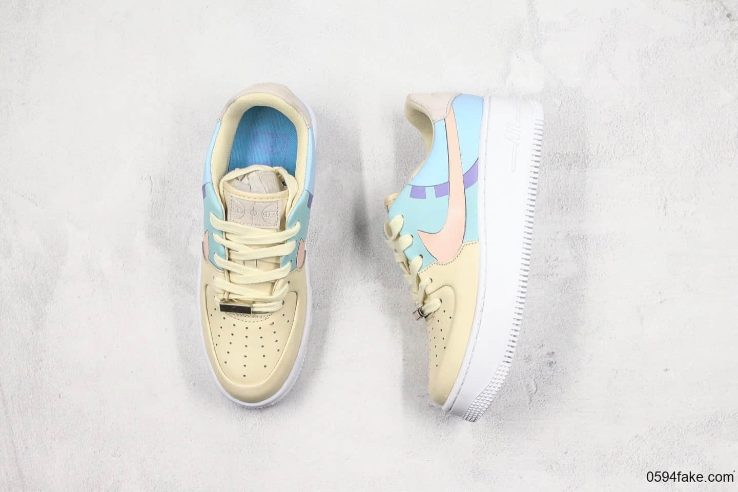 耐克Nike Air Force 1 Shadow纯原版本女子空军一号篮球场涂鸦元素厚底增高鞋糖果拼接内置气垫 货号:BV1976-002