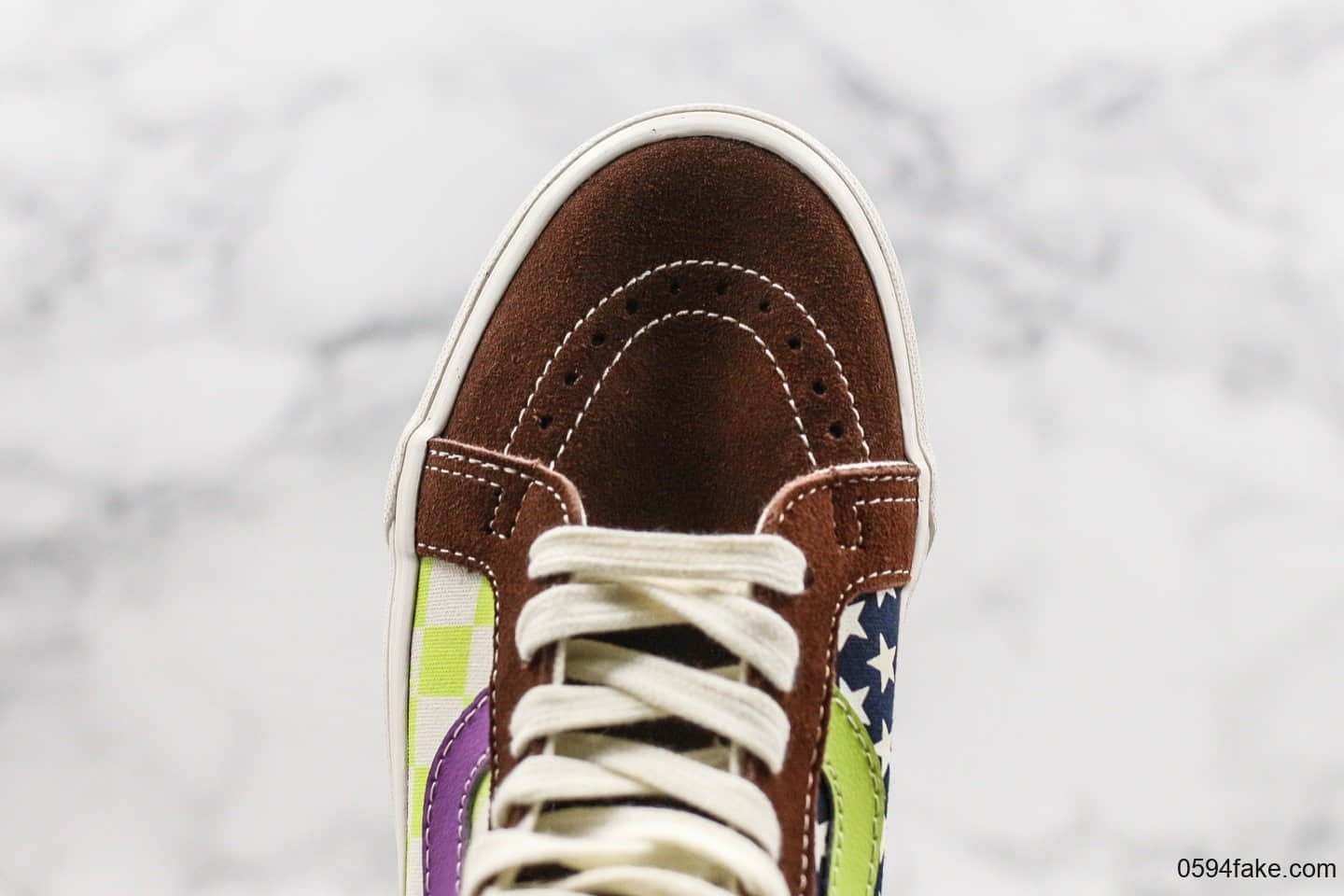 万斯Vans SK8-Hi Pro高帮硫化板鞋绿棕黄黑鸳鸯拼色公司级带半码原厂硫化大底