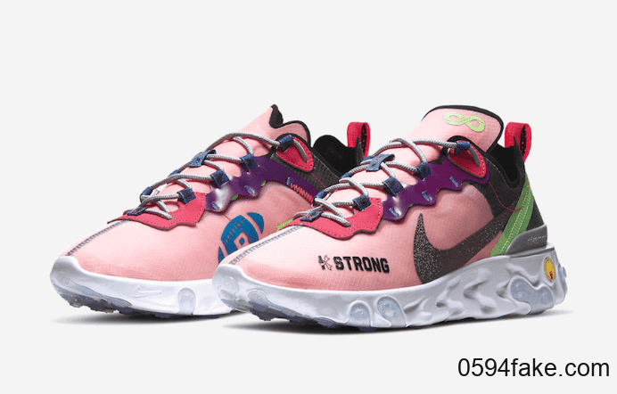 慈善Nike React Element 55释出官图！被后跟小表情可爱到了！ 货号：CV2592-600