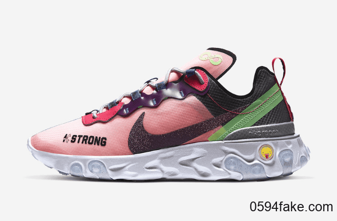 慈善Nike React Element 55释出官图！被后跟小表情可爱到了！ 货号：CV2592-600