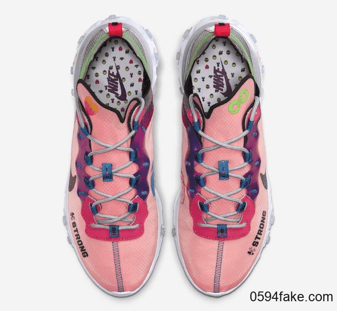 慈善Nike React Element 55释出官图！被后跟小表情可爱到了！ 货号：CV2592-600