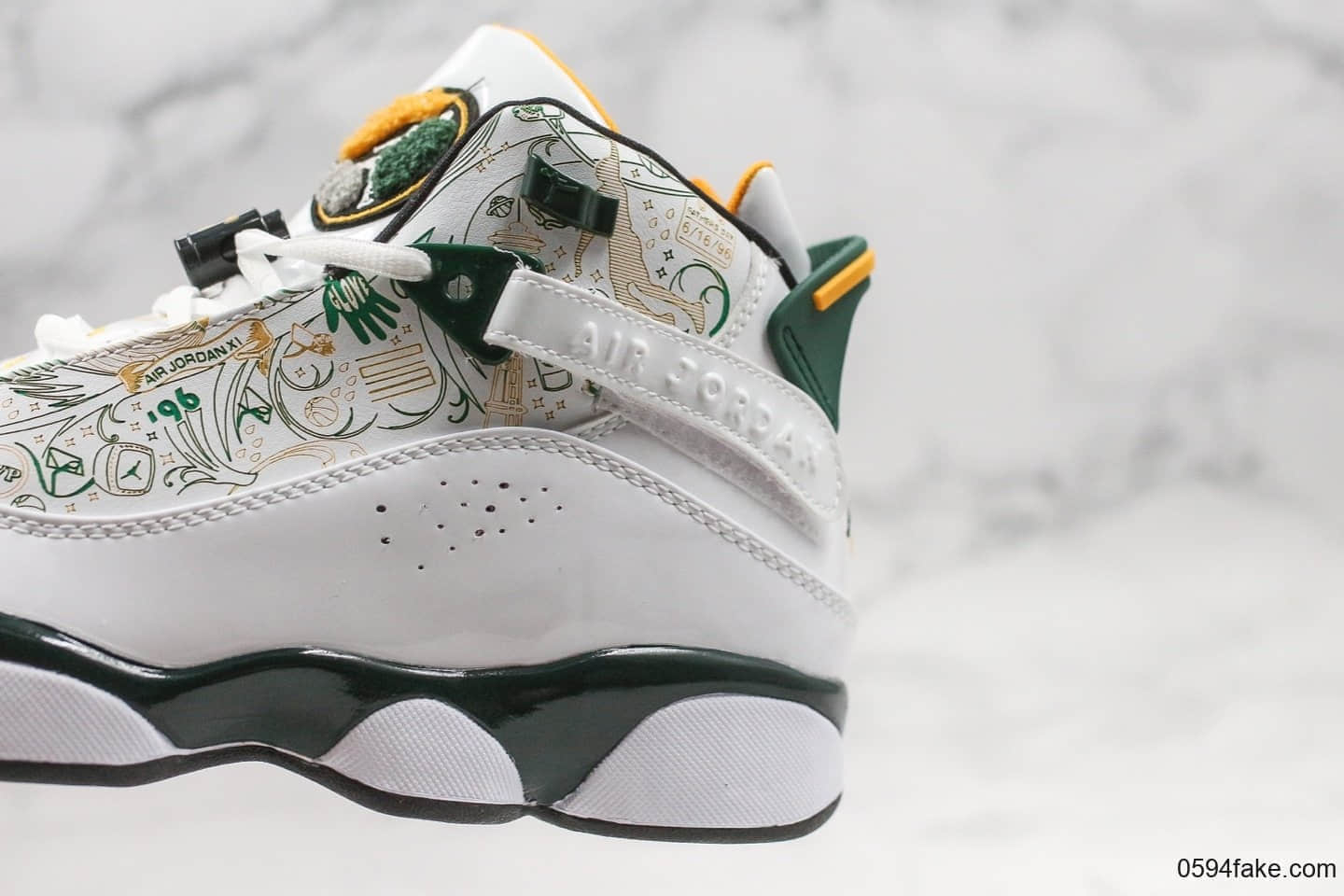 乔丹Air Jordan 6 rings纯原版本稀有复古配色98年公牛队于西雅图击败西雅图超音速队配色AJ6原盒原标原档案数据开发 货号:322992-102