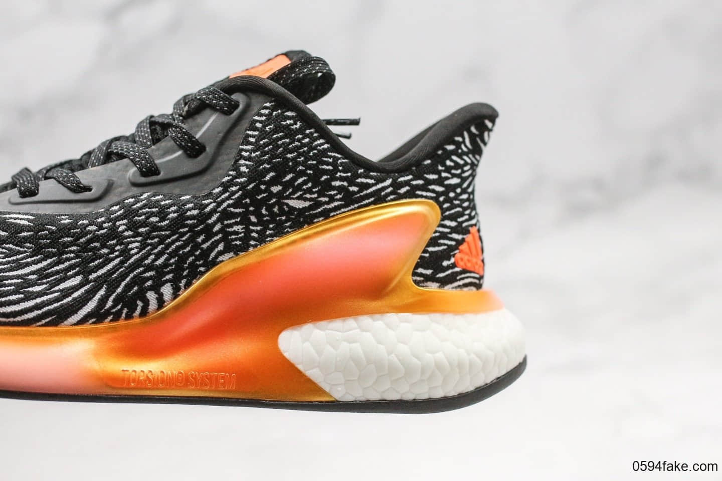 阿迪达斯Adidas Alphaboost System纯原版本阿尔法爆米花黑橙色内置原厂Boost缓震中底搭载马牌防滑橡胶外底 货号:FW8308