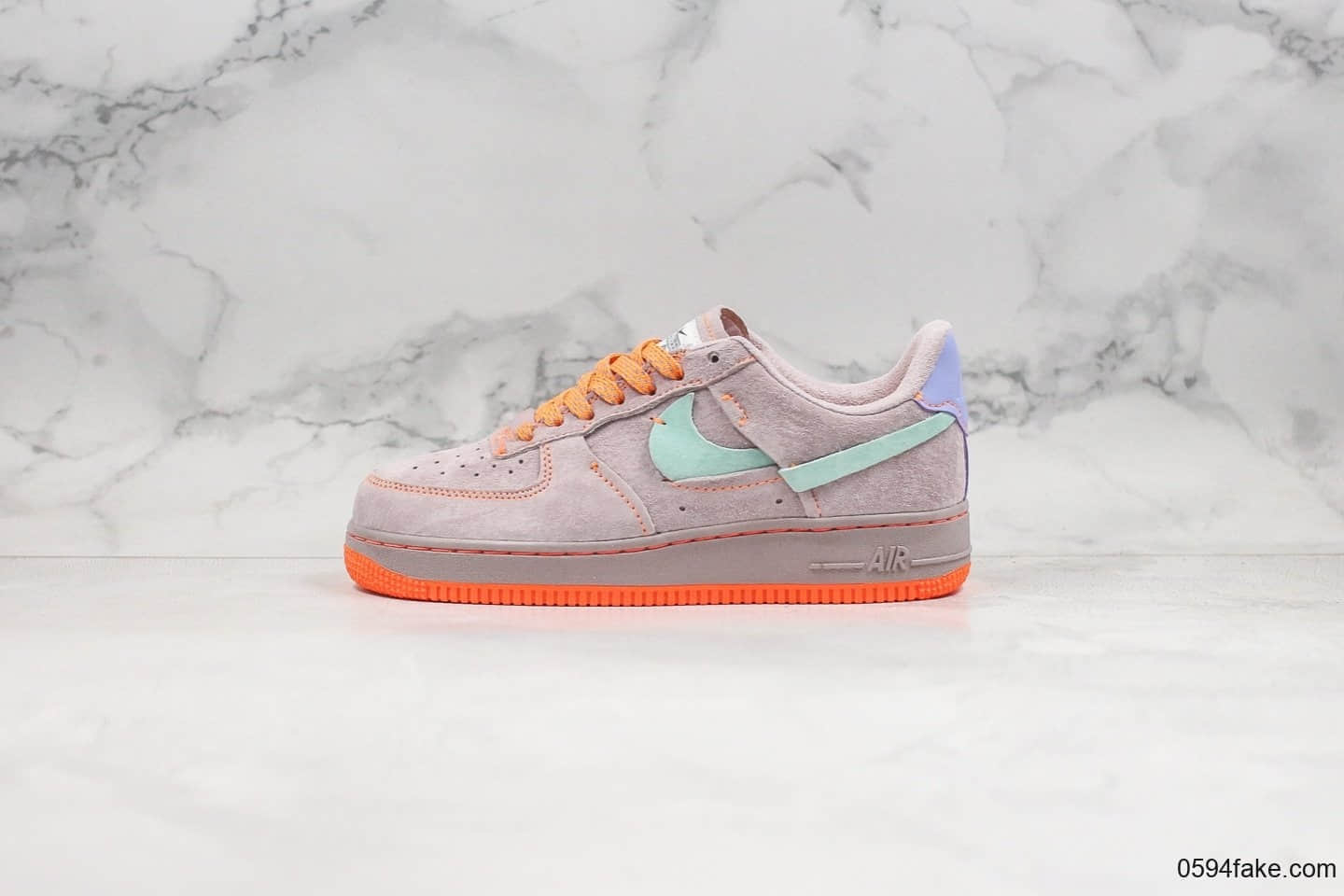 耐克Nike Air Force 1 07 Low纯原版本低帮空军一号断勾香芋紫橘配色内置全掌气垫原盒原标正确翻毛皮 货号:CT7358-600
