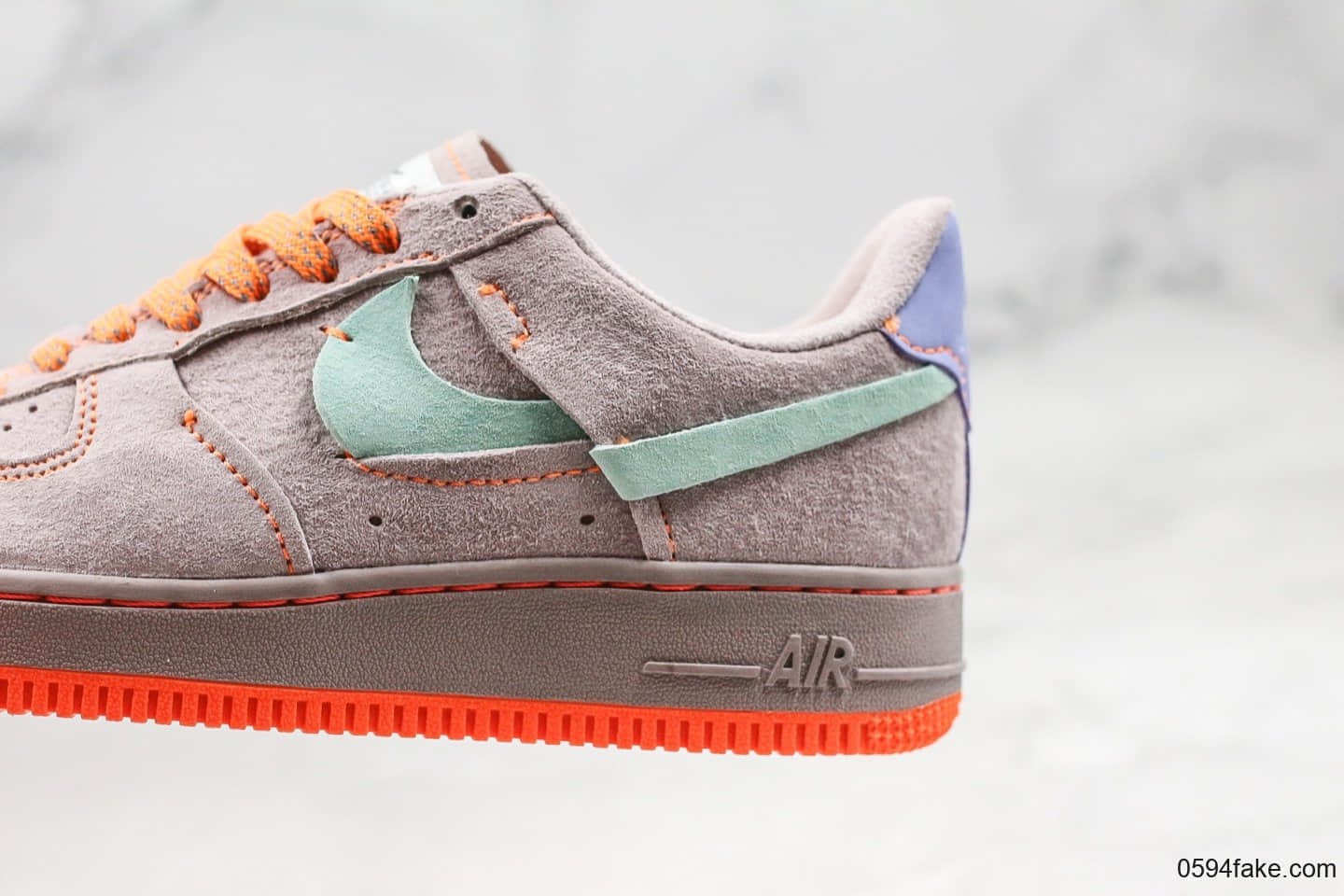 耐克Nike Air Force 1 07 Low纯原版本低帮空军一号断勾香芋紫橘配色内置全掌气垫原盒原标正确翻毛皮 货号:CT7358-600