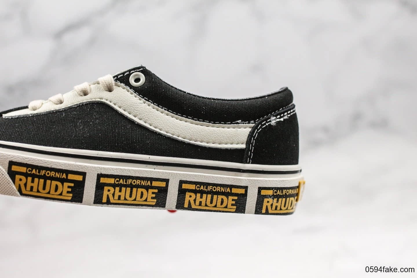 万斯Vans x Rhude Bold Ni公司级版本联名款黑黄加州车牌串标配色原厂硫化原盒配件 货号:VN0A3WLPTHF