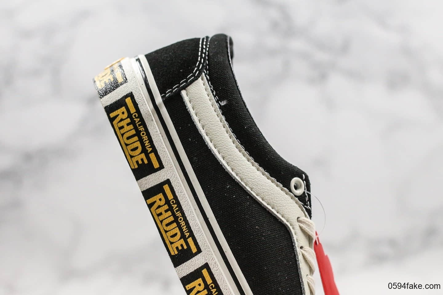 万斯Vans x Rhude Bold Ni公司级版本联名款黑黄加州车牌串标配色原厂硫化原盒配件 货号:VN0A3WLPTHF