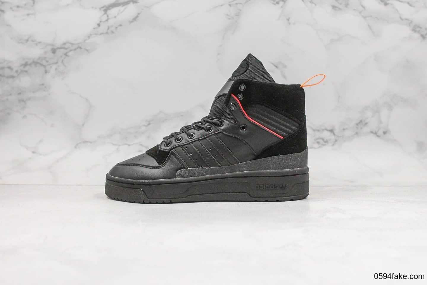 阿迪达斯Adidas Rivalry TR纯原版本高帮经典运动鞋黑色高弹EVA中底原楦头原纸板打造 货号:EE5528